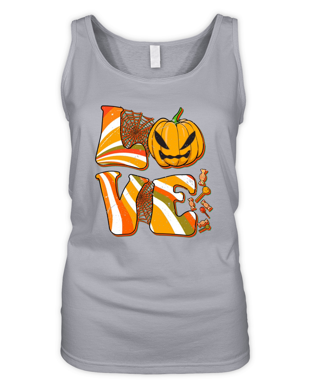 Retro Pumpkin For The Love Of Halloween Costume Party Organic Women's Tank Top