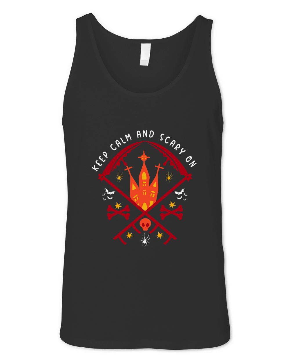 Keep calm and scary on Unisex Jersey Tank