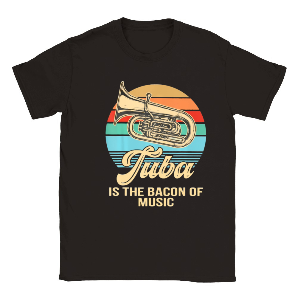 Tuba Is The Cacon Of Music Tuba Vintage Classic Kids Crewneck T-shirt