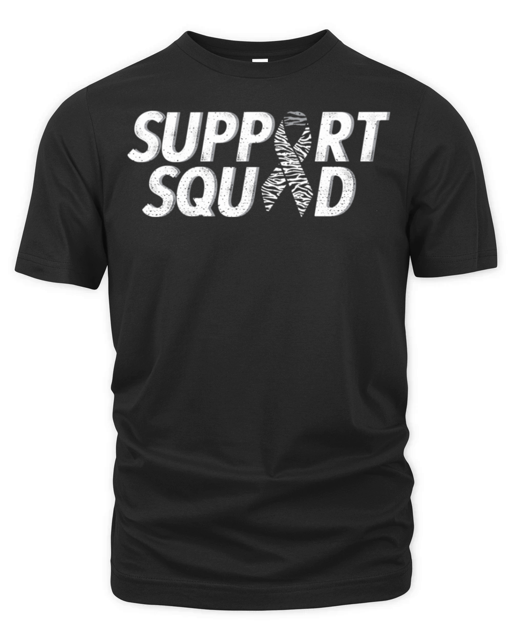 Support Squad Zebra Ribbon Carcinoid Cancer Awaren Organic Unisex T-shirt