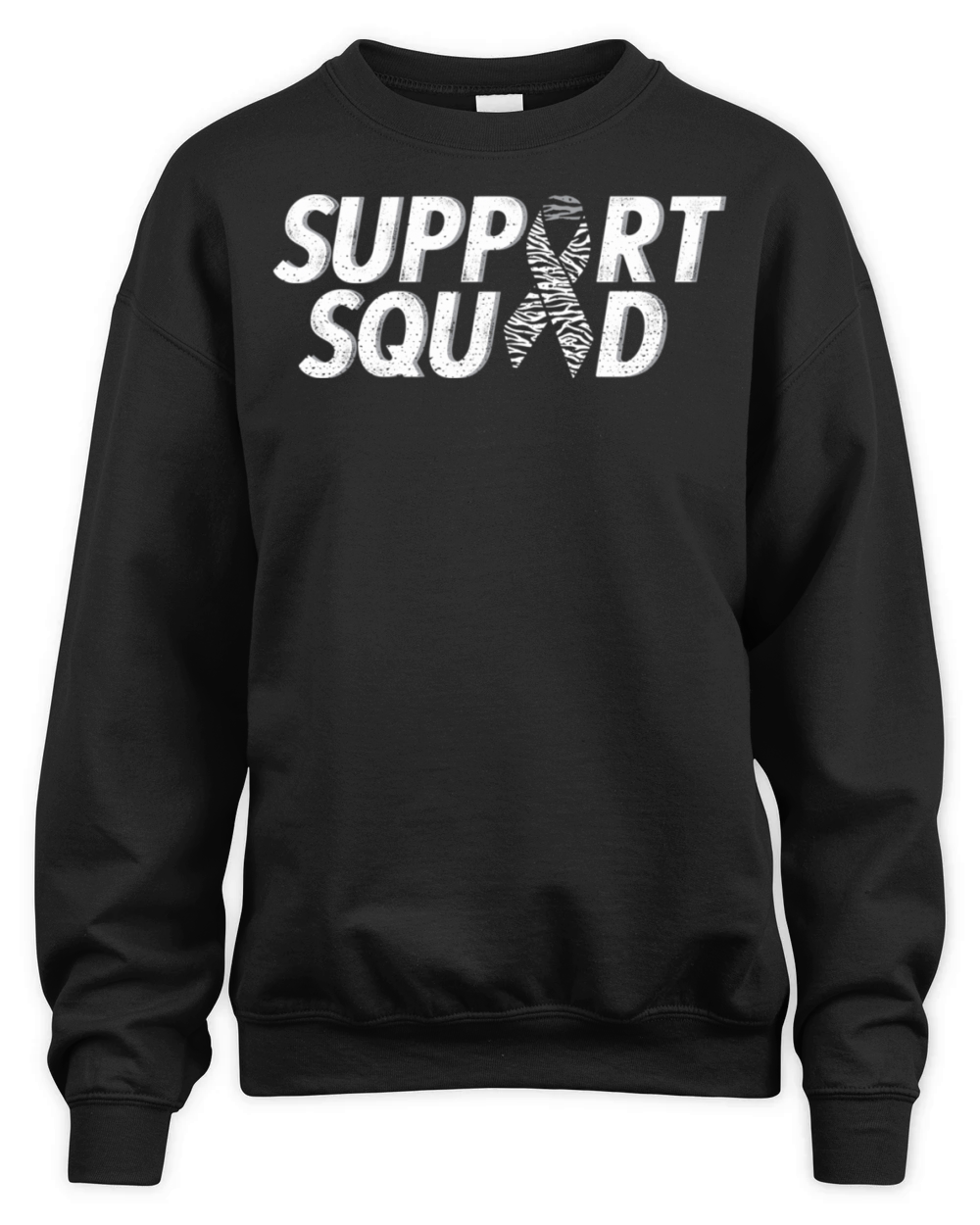 Support Squad Zebra Ribbon Carcinoid Cancer Awaren Unisex Premium Crewneck Sweatshirt