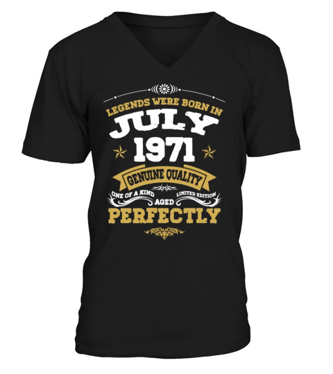Vintage Aged To Perfection July 1971 V-Neck T-shirt
