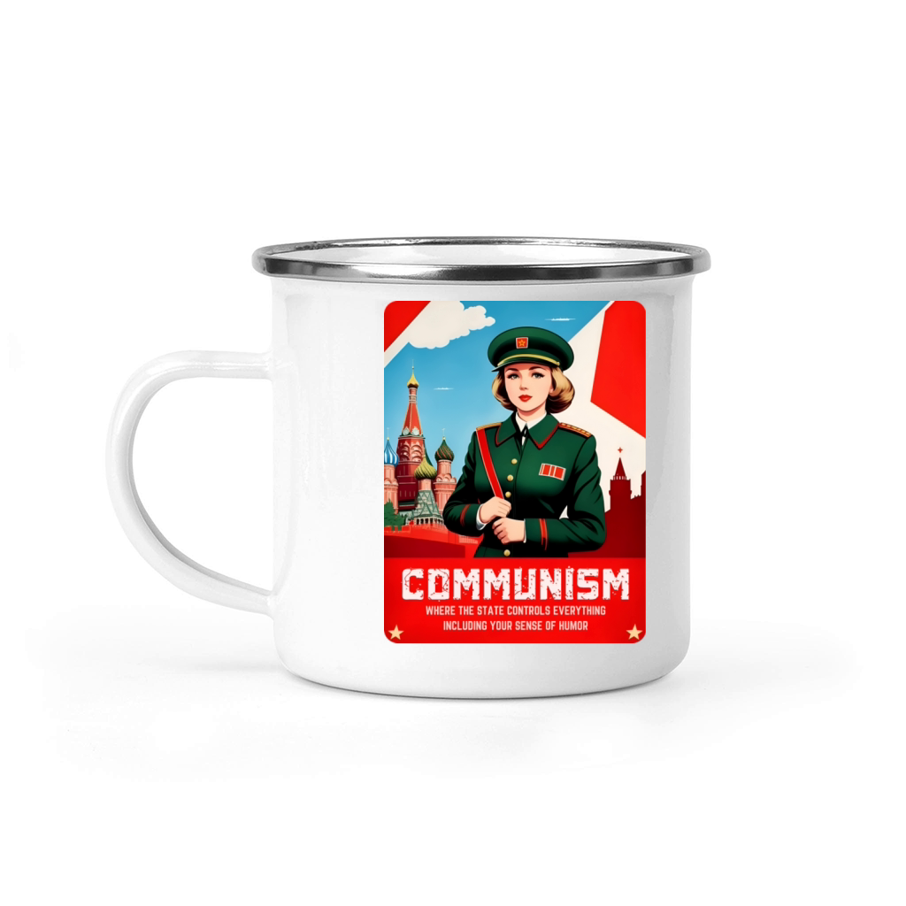 Funny Retro Art Style Soviet Communism USSR Humor Camping Mug