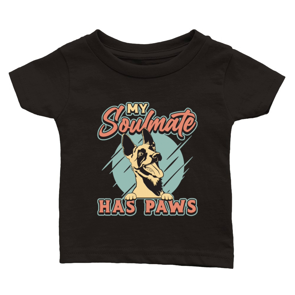 Belgian Malinois My Soulmate Has Paws Malinois Dog Classic Baby Crewneck T-shirt