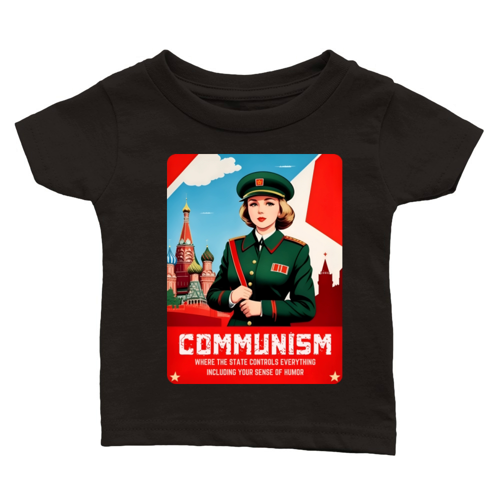 Funny Retro Art Style Soviet Communism USSR Humor Classic Baby Crewneck T-shirt