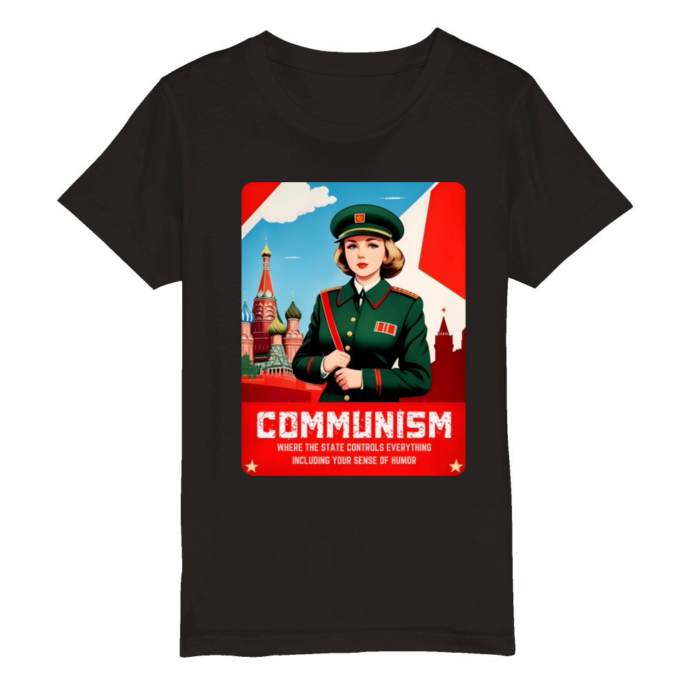 Funny Retro Art Style Soviet Communism USSR Humor Organic Kids Crewneck T-shirt