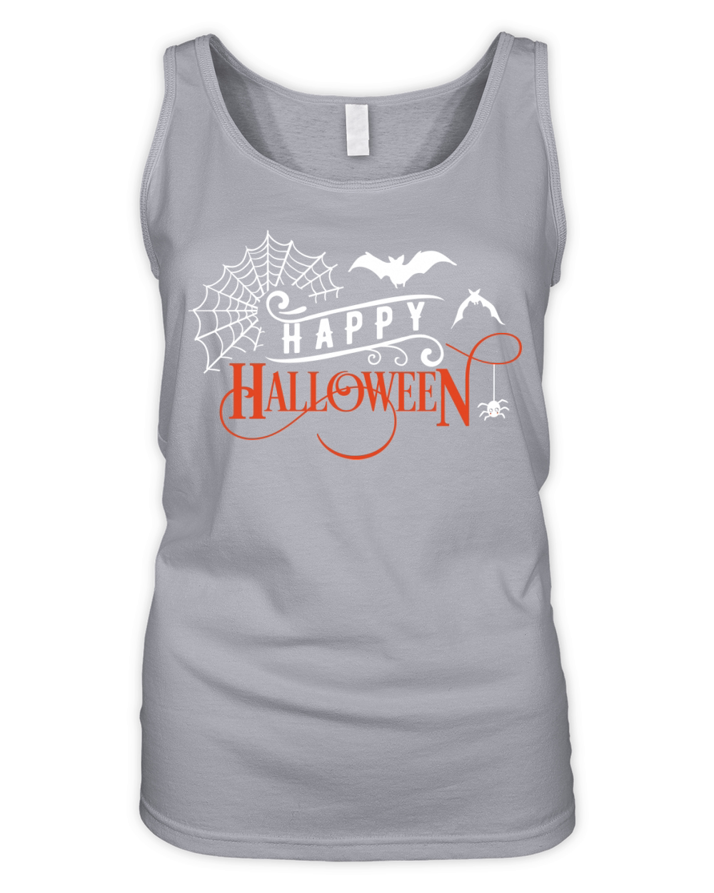 Happy Halloween  orange and white Organic Women's Tank Top