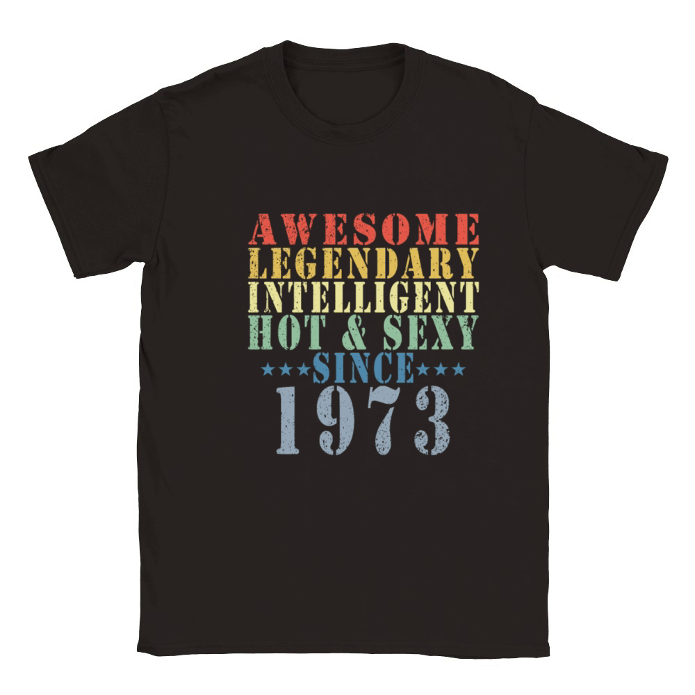 50th Birthday Man June Vintage 1973 Awesome Classic Kids Crewneck T-shirt