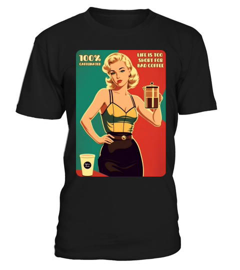 Cute Witty Funny Retro Art Style Coffee Humor Meme T-Shirt Unisex