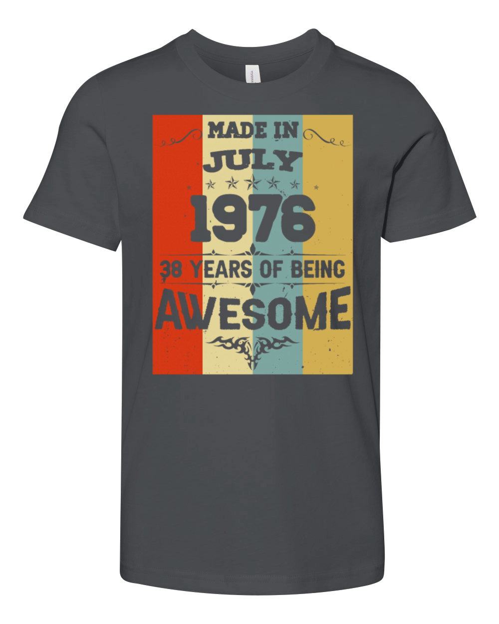 July 1976 Vintage Birthday Present Youth Unisex Jersey Tee