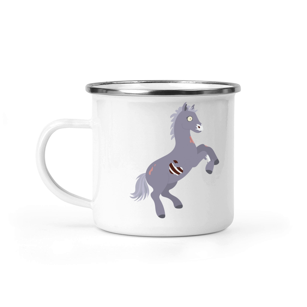 Zombie Horse Cartoon Funny Halloween Zombie Camping Mug