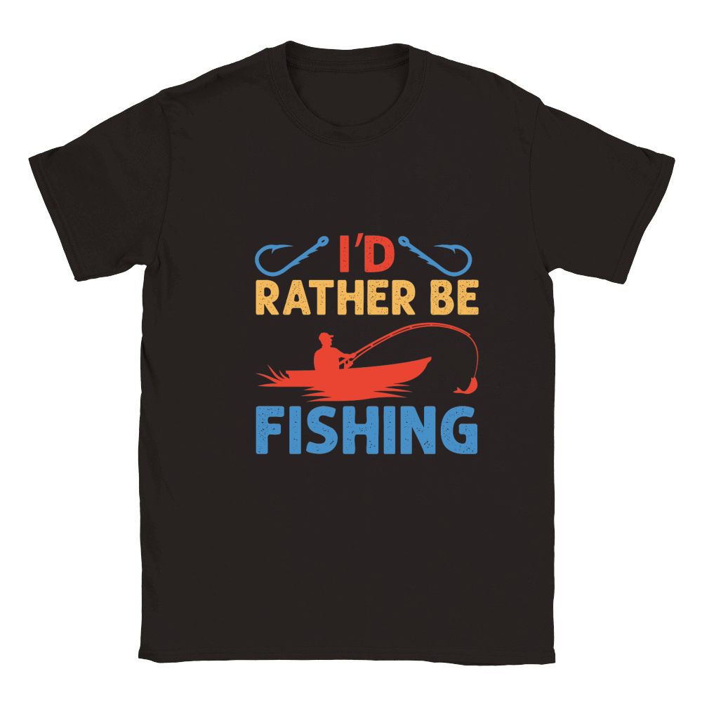 Id Rather Be Fishing Classic Kids Crewneck T-shirt
