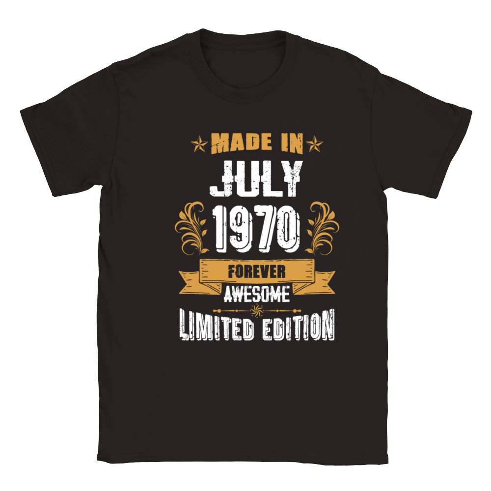 July 1970 Vintage Birthday Present Classic Kids Crewneck T-shirt