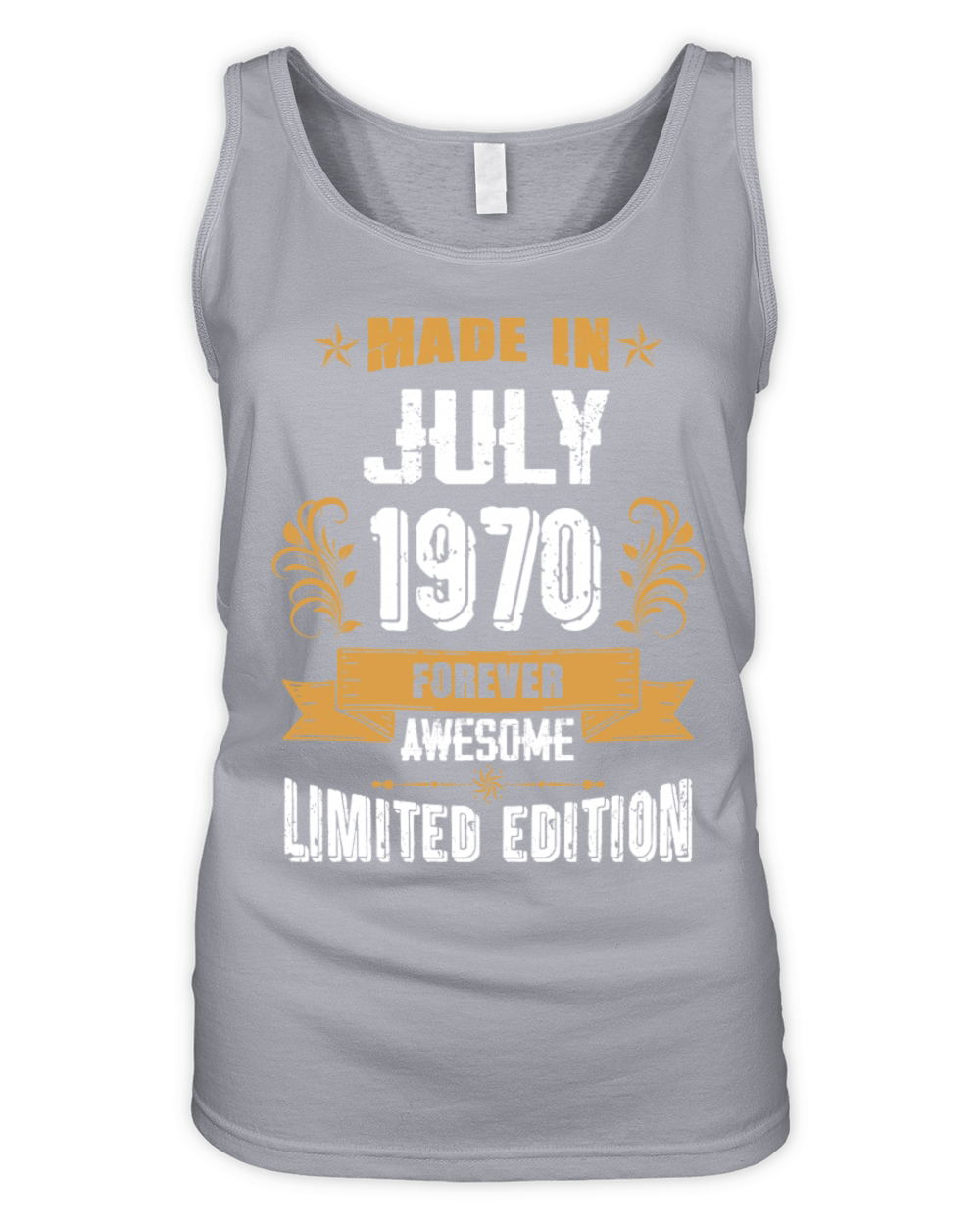 July 1970 Vintage Birthday Present Organic Women's Tank Top