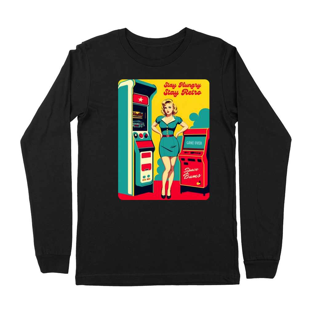 Cute Charming Witty Retro Art Style 70s Tech Humor Premium Long Sleeve