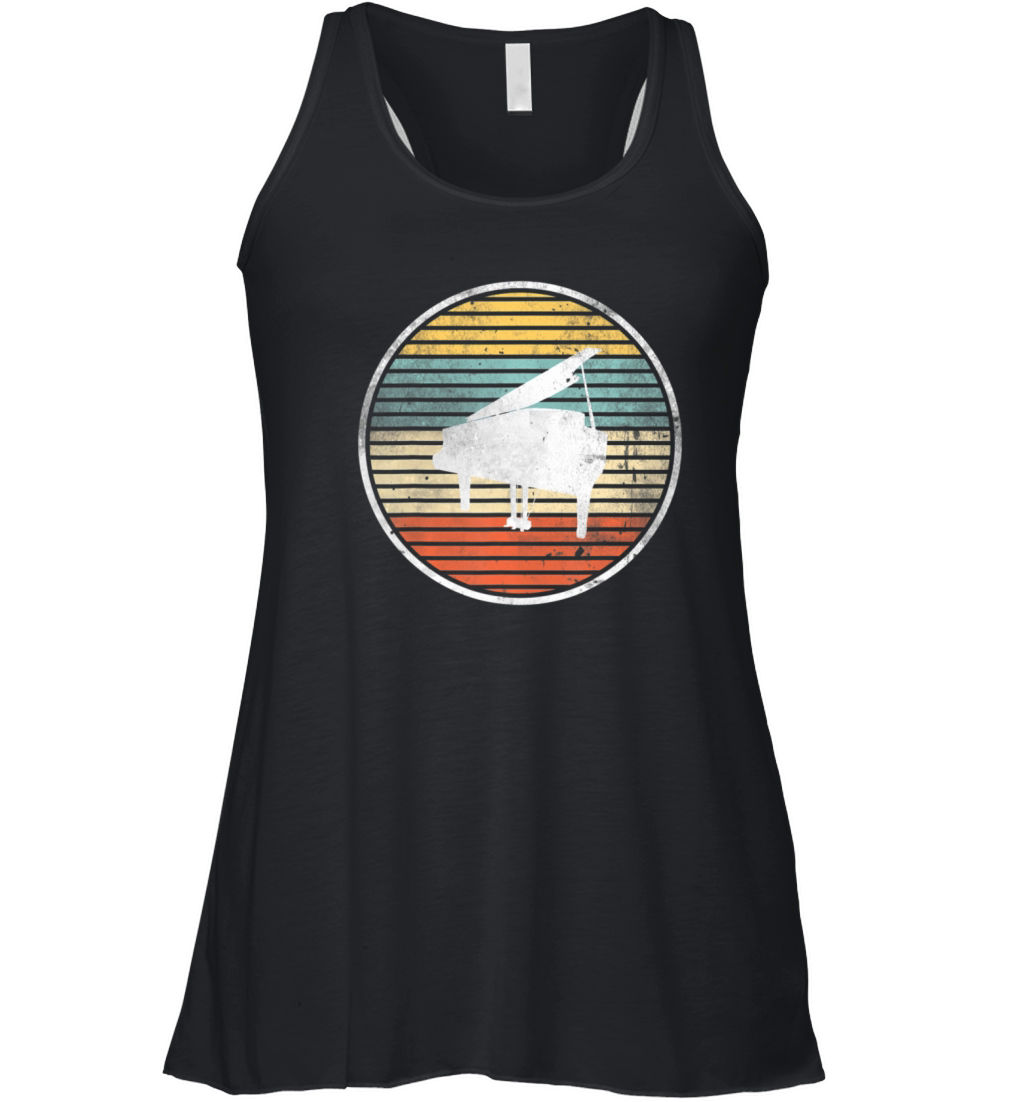 Retro Piano Player Pianist Keyboard Musician Women's Flowy Tank Top
