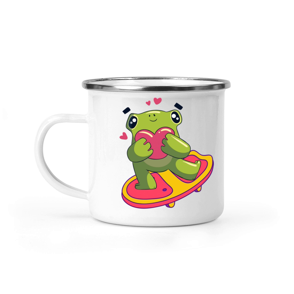Skateboarding Frog Camping Mug