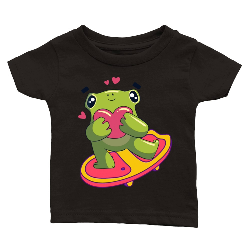 Skateboarding Frog Classic Baby Crewneck T-shirt