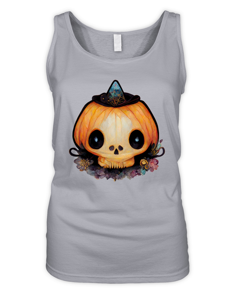 Cute Devil Pumpkin Gift for Halloween Shirt Organic Women's Tank Top