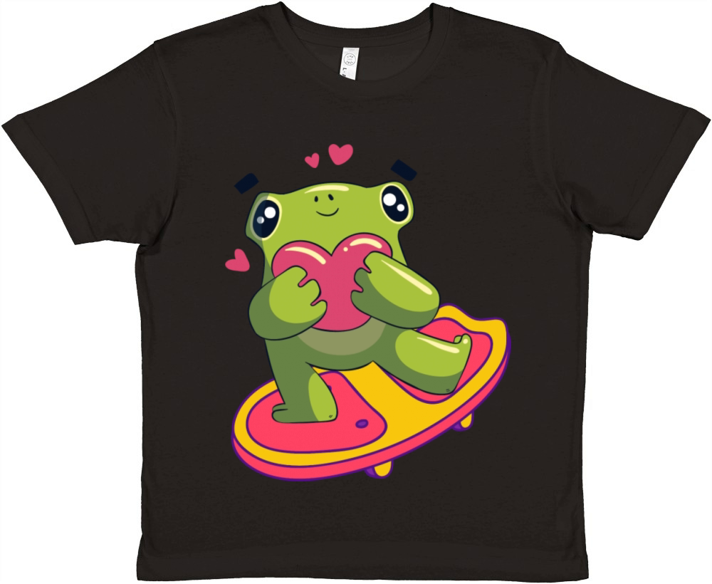 Skateboarding Frog Premium Kids Crewneck T-shirt