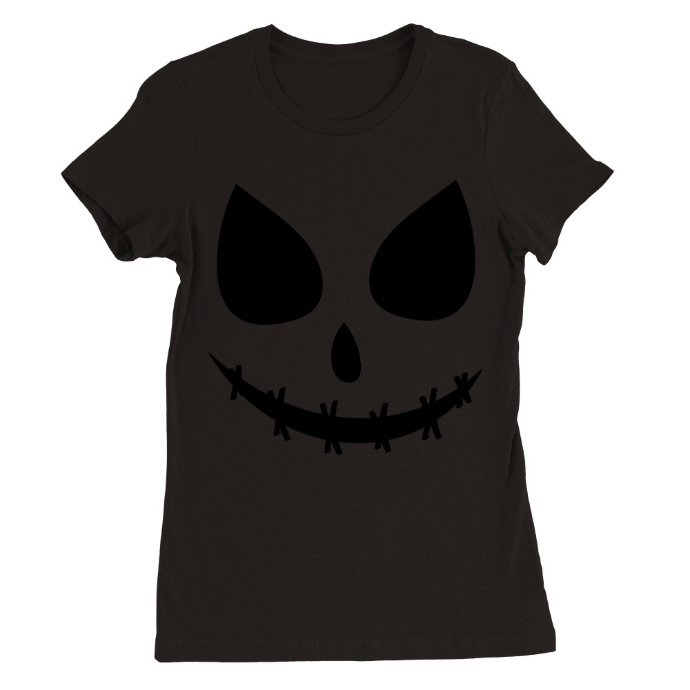 Scary faces halloween (23) Premium Womens Crewneck T-shirt