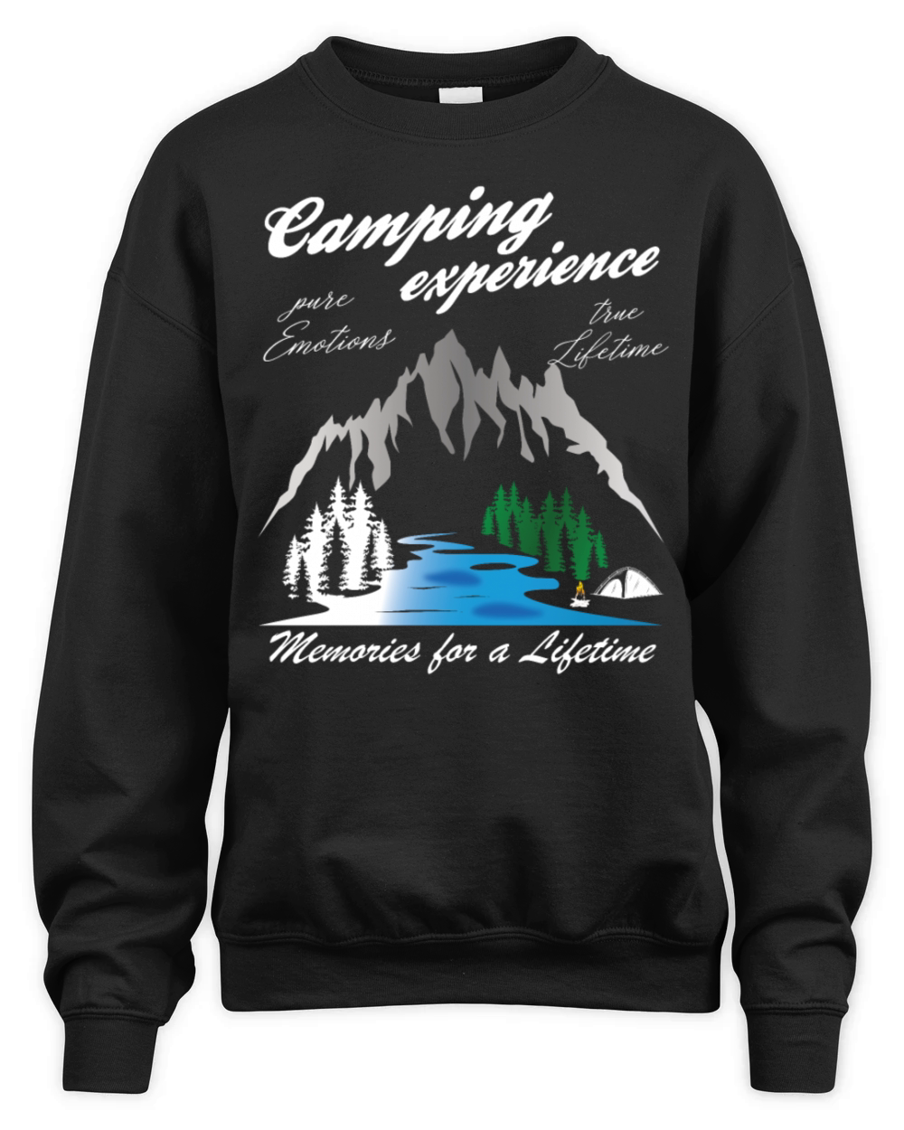 Camping Experience Camper Vintage Unisex Premium Crewneck Sweatshirt