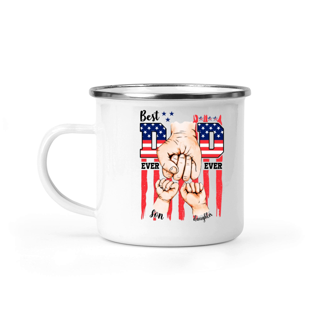 Best Dad Ever Team American Flag Fathers Day Camping Mug