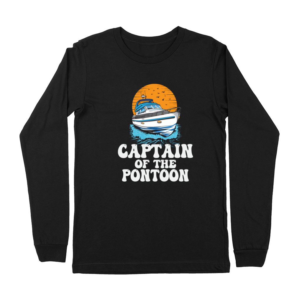 Captain Of The Pontoon Motorboat Owner Lake Life Premium Long Sleeve