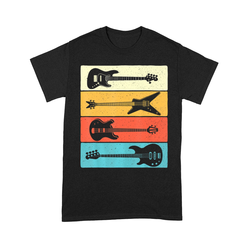Retro Vintage Guitars Bass Guitar Music Lover Comfort T-shirt