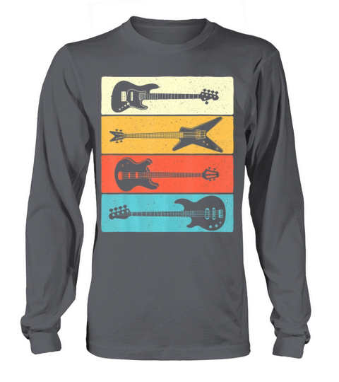 Retro Vintage Guitars Bass Guitar Music Lover Long sleeved Unisex