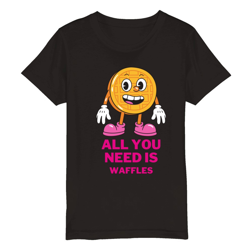 Waffles lover Organic Kids Crewneck T-shirt
