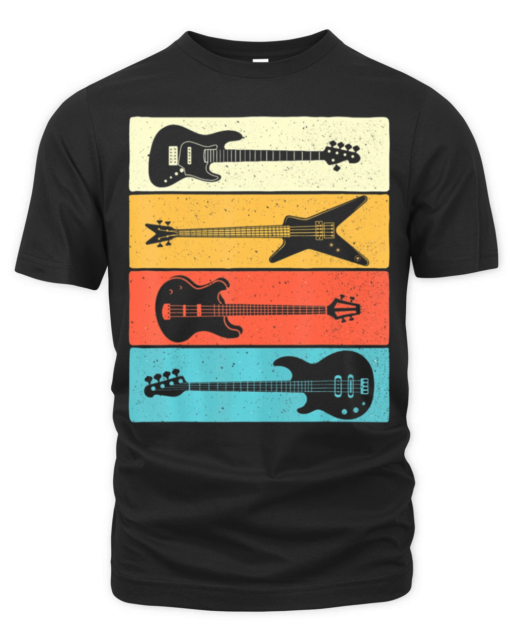 Retro Vintage Guitars Bass Guitar Music Lover Organic Unisex T-shirt