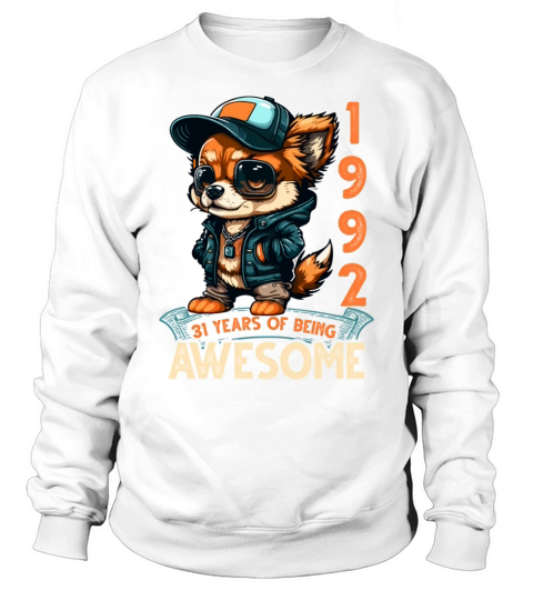 31St Vintage 1992 Puppy 31 Years Sweatshirt Unisex