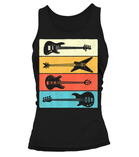 Retro Vintage Guitars Bass Guitar Music Lover Tank top Woman