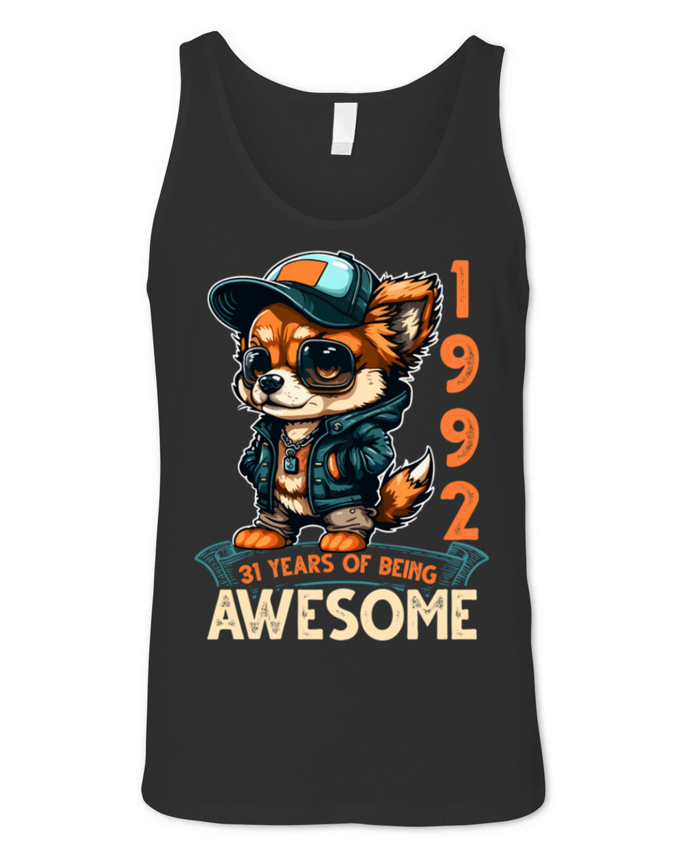 31St Vintage 1992 Puppy 31 Years Unisex Jersey Tank