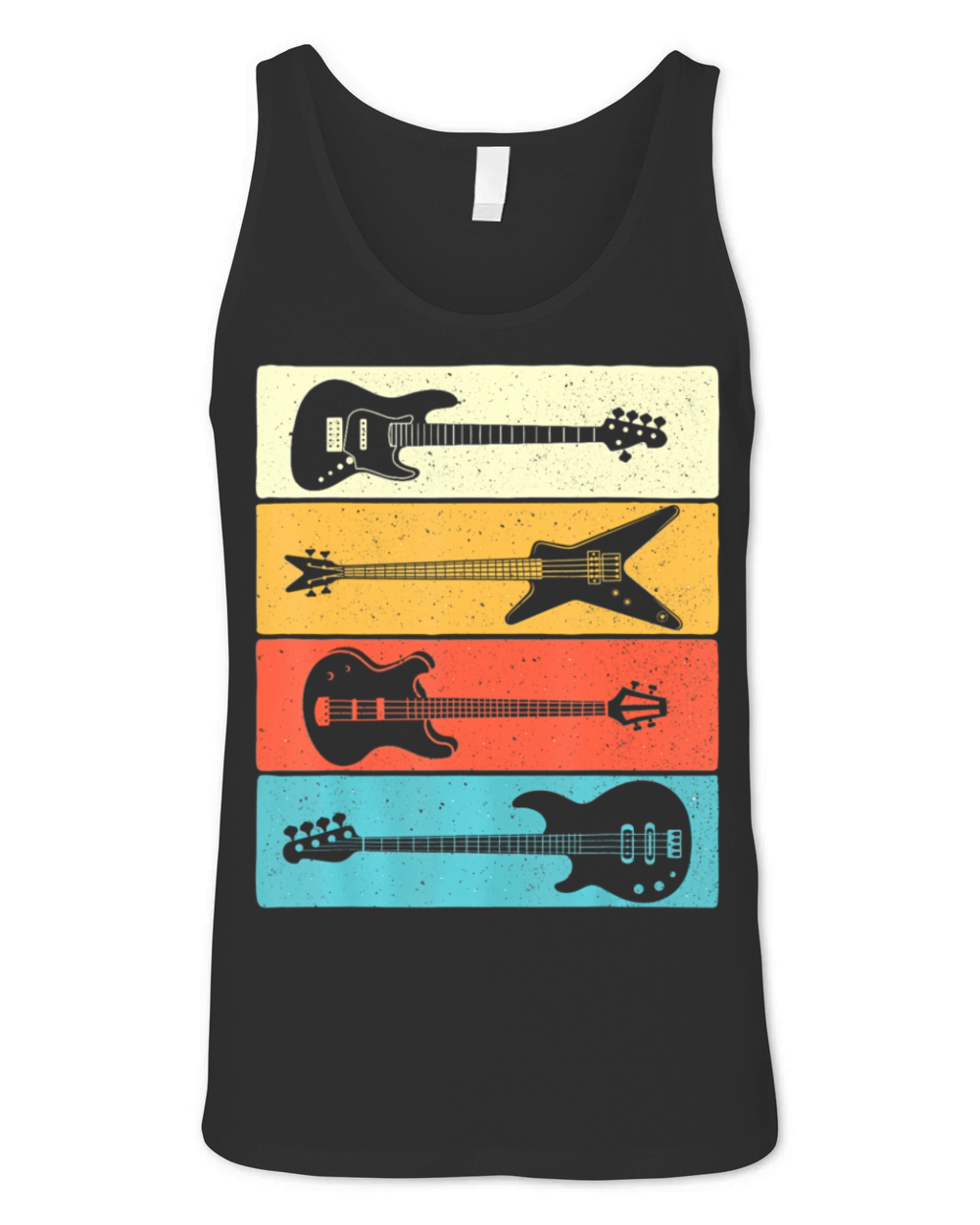 Retro Vintage Guitars Bass Guitar Music Lover Unisex Jersey Tank