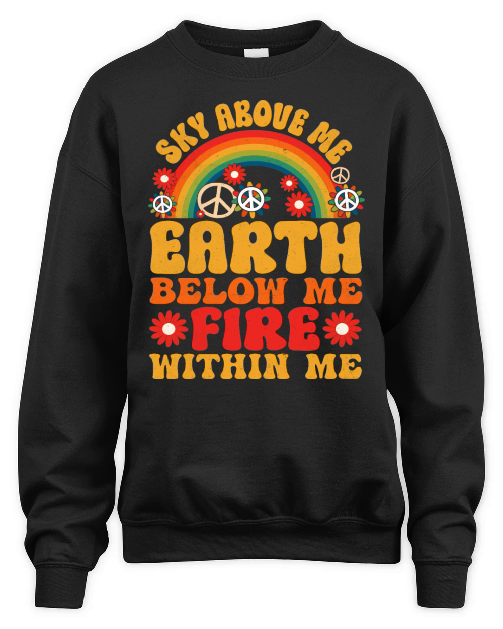 Hippie Quote Groovy Peace Unisex Premium Crewneck Sweatshirt