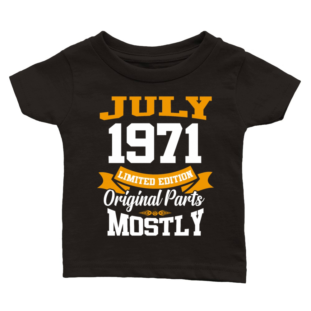 July 1971 Vintage Birthday Present Classic Baby Crewneck T-shirt