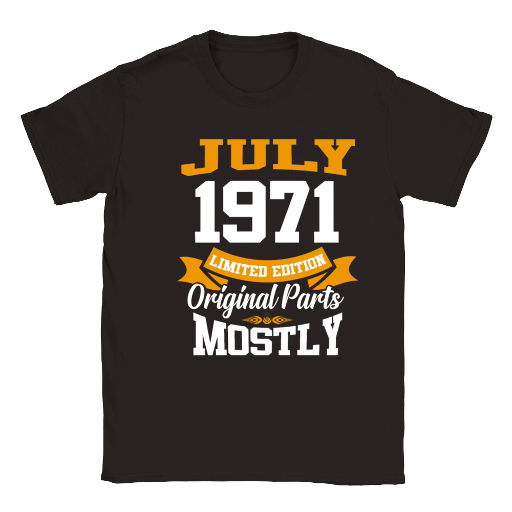 July 1971 Vintage Birthday Present Classic Kids Crewneck T-shirt