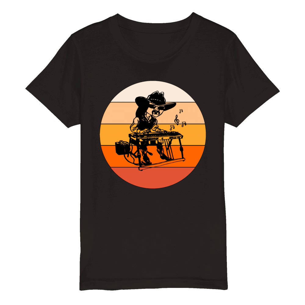 Vintage Pedal Steel Guitar Player Musician Organic Kids Crewneck T-shirt