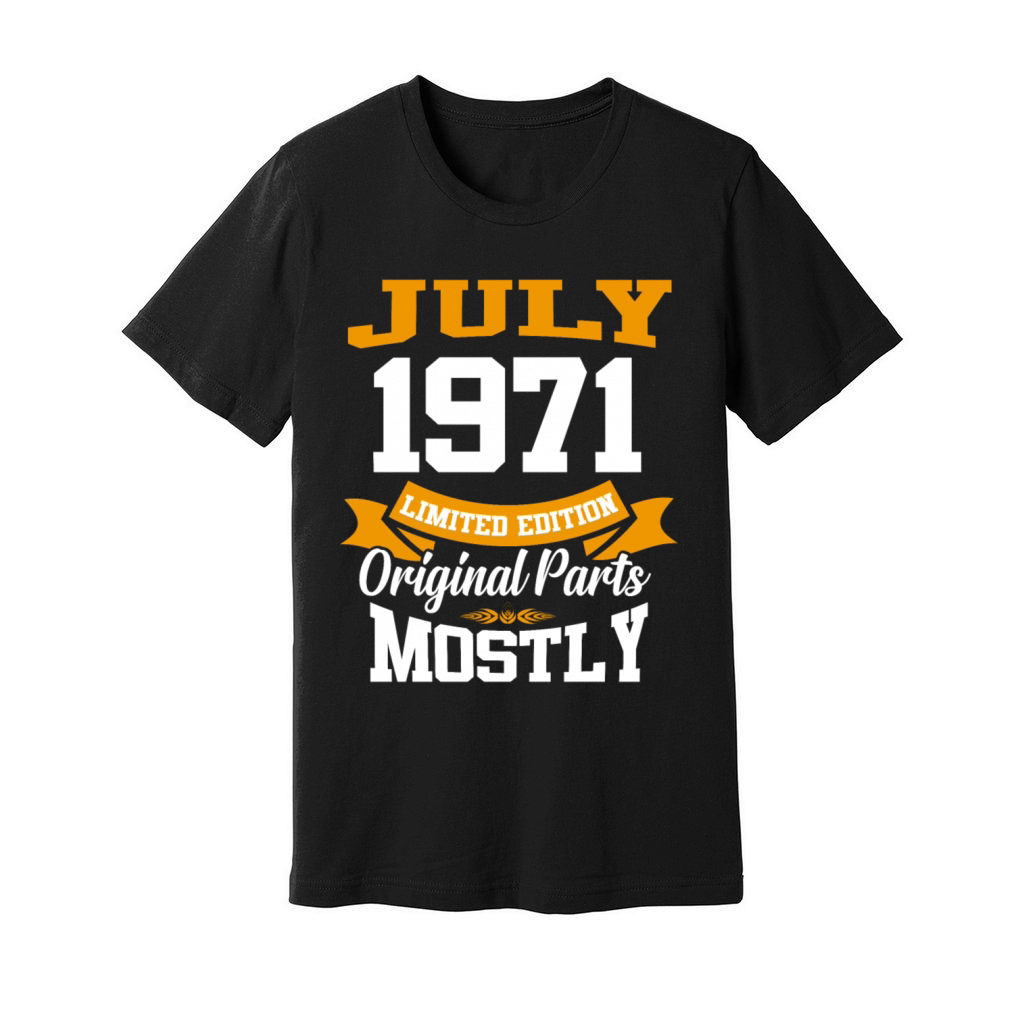 July 1971 Vintage Birthday Present Unisex Jersey Tee