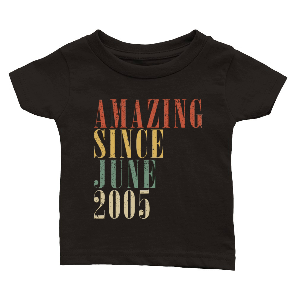 18th birthday man original June vintage 2005 Classic Baby Crewneck T-shirt