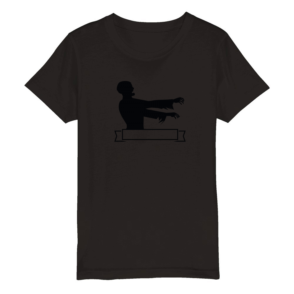 HALLOWEEN BADGE FRANK RUN Organic Kids Crewneck T-shirt