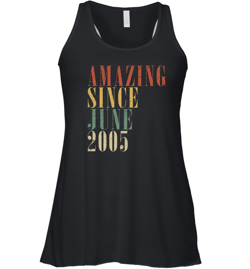 18th birthday man original June vintage 2005 Women's Flowy Tank Top