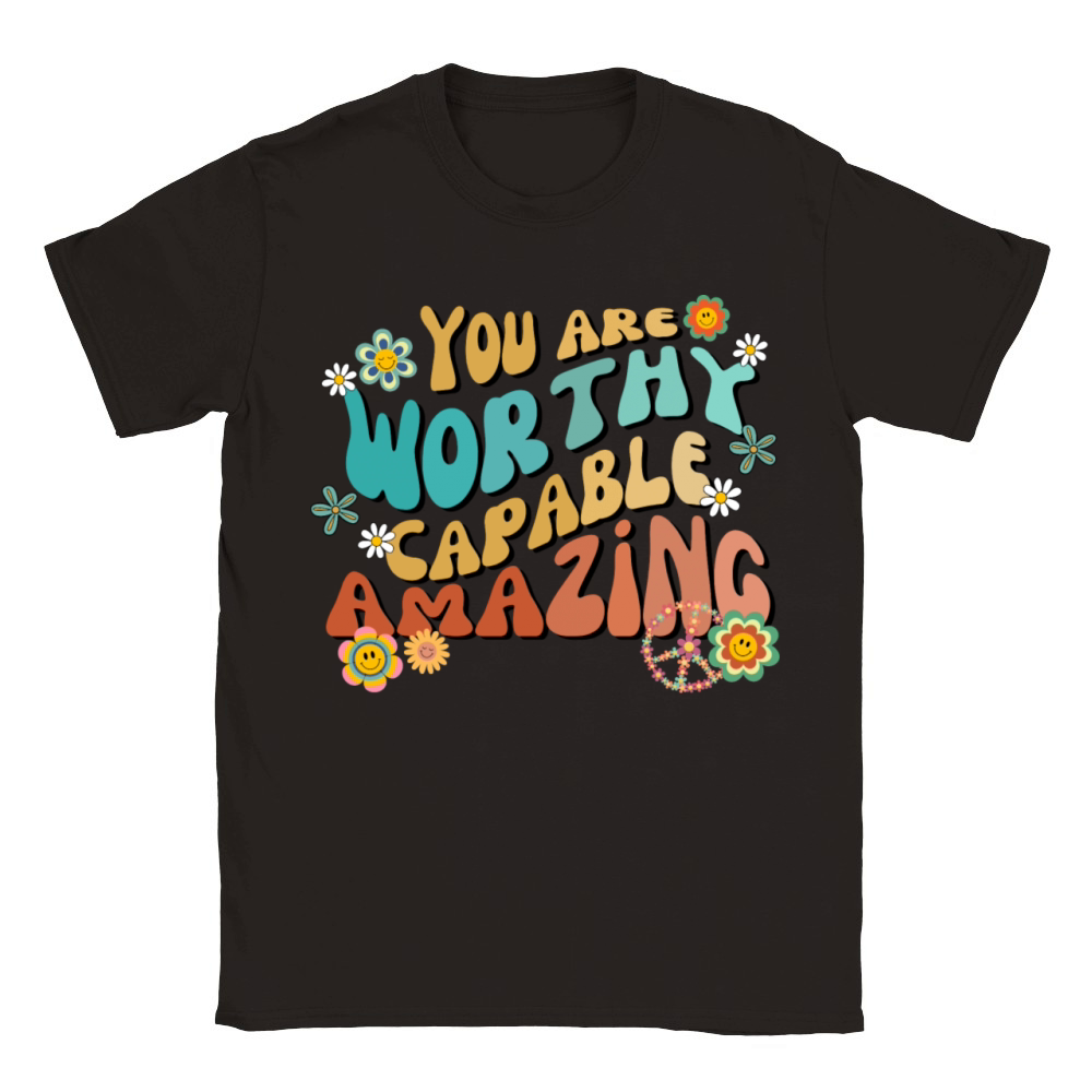 Groovy vibes you are worthy capable amazing Classic Kids Crewneck T-shirt
