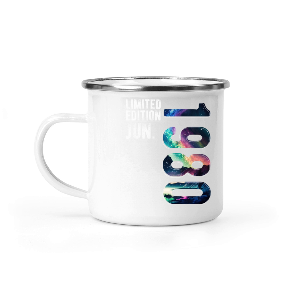 Limited Edition 1980 June Birthday Polar Lights Camping Mug