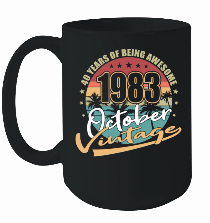 40th birthday october 1983 vintage 1983 Ceramic Mug