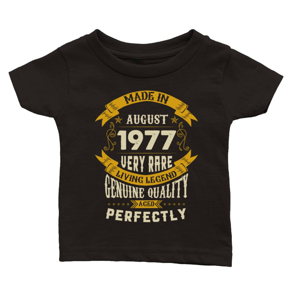 August 1977 Vintage Birthday Present Classic Baby Crewneck T-shirt