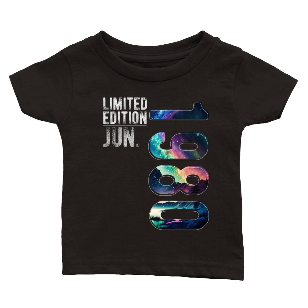 Limited Edition 1980 June Birthday Polar Lights Classic Baby Crewneck T-shirt