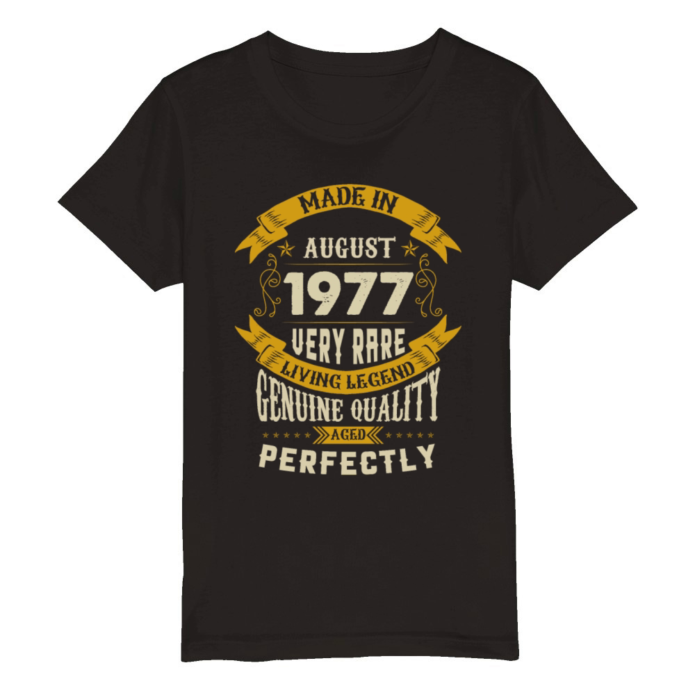 August 1977 Vintage Birthday Present Organic Kids Crewneck T-shirt